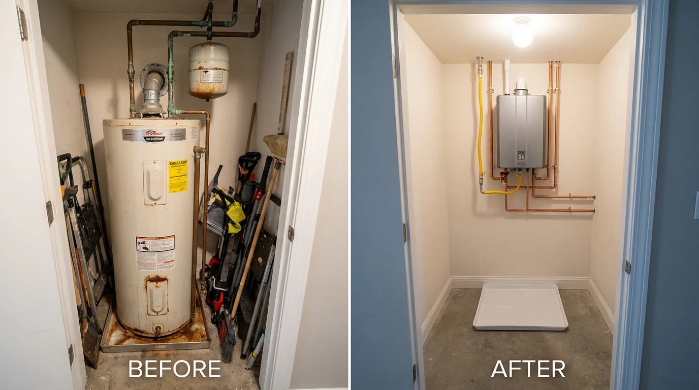 Tank water heater versus wall-mounted tankless unit comparison for Holden, MO homeowners